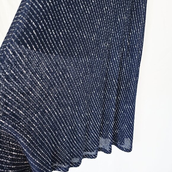 Navy and White Lightweight Full Knit Skirt - Picture 3 of 3